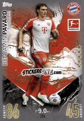 Sticker Benjamin Pavard - German Fussball Bundesliga 2023-2024. Match Attax
 - Topps