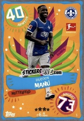 Sticker Braydon Manu - German Fussball Bundesliga 2023-2024. Match Attax
 - Topps