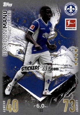 Sticker Braydon Manu - German Fussball Bundesliga 2023-2024. Match Attax
 - Topps