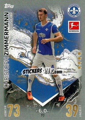 Sticker Christoph Zimmermann - German Fussball Bundesliga 2023-2024. Match Attax
 - Topps