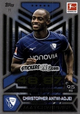 Sticker Christopher Antwi-Adjei - German Fussball Bundesliga 2023-2024. Match Attax
 - Topps