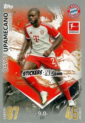 Figurina Dayot Upamecano - German Fussball Bundesliga 2023-2024. Match Attax
 - Topps