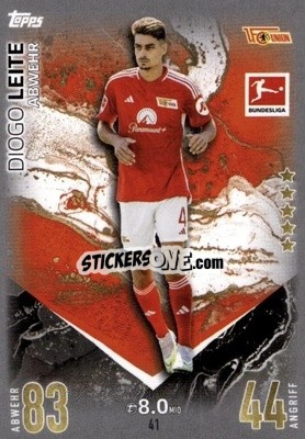 Sticker Diogo Leite - German Fussball Bundesliga 2023-2024. Match Attax
 - Topps