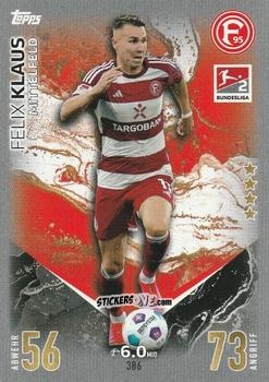 Sticker Felix Klaus - German Fussball Bundesliga 2023-2024. Match Attax
 n. 386 - Topps