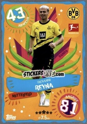 Sticker Giovanni Reyna - German Fussball Bundesliga 2023-2024. Match Attax
 - Topps