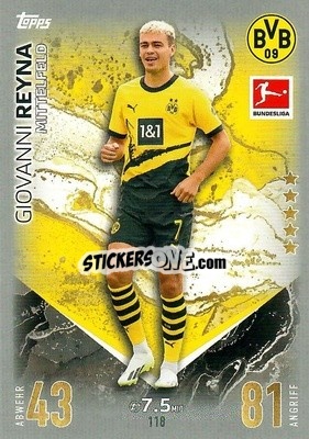 Figurina Giovanni Reyna - German Fussball Bundesliga 2023-2024. Match Attax
 - Topps