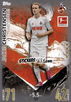 Sticker Jacob Christensen - German Fussball Bundesliga 2023-2024. Match Attax
 - Topps