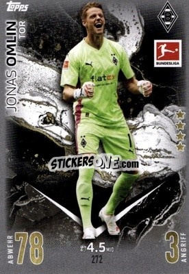 Sticker Jonas Omlin - German Fussball Bundesliga 2023-2024. Match Attax
 - Topps