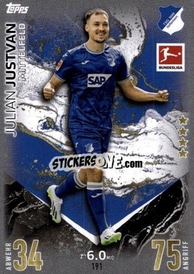 Sticker Julian Justvan - German Fussball Bundesliga 2023-2024. Match Attax
 - Topps
