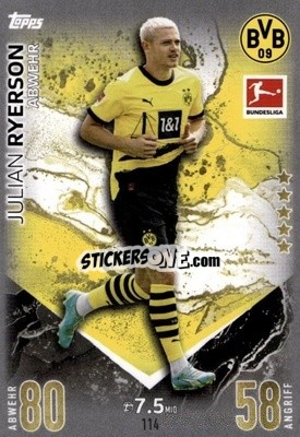 Sticker Julian Ryerson - German Fussball Bundesliga 2023-2024. Match Attax
 - Topps