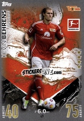 Sticker Kevin Behrens - German Fussball Bundesliga 2023-2024. Match Attax
 - Topps