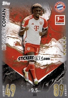 Sticker Kingsley Coman - German Fussball Bundesliga 2023-2024. Match Attax
 - Topps