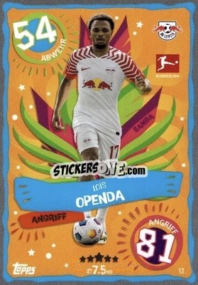 Sticker Lois Openda - German Fussball Bundesliga 2023-2024. Match Attax
 - Topps