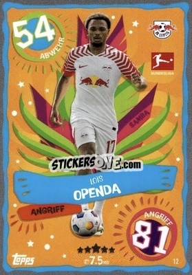 Figurina Lois Openda - German Fussball Bundesliga 2023-2024. Match Attax
 - Topps