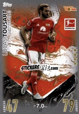 Sticker Lucas Tousart - German Fussball Bundesliga 2023-2024. Match Attax
 - Topps