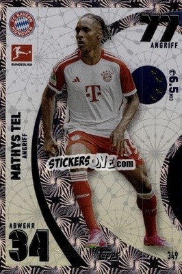 Sticker Mathys Tel - German Fussball Bundesliga 2023-2024. Match Attax
 - Topps