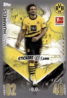 Sticker Mats Hummels - German Fussball Bundesliga 2023-2024. Match Attax
 - Topps