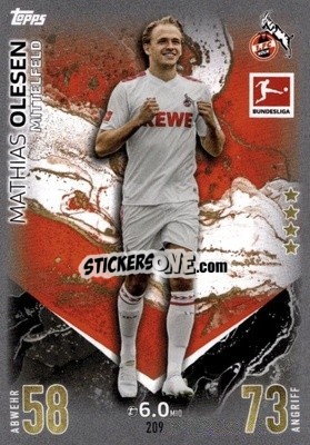 Sticker Matthias Olesen - German Fussball Bundesliga 2023-2024. Match Attax
 - Topps