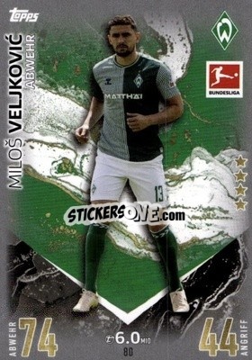 Sticker Milos Veljkovic - German Fussball Bundesliga 2023-2024. Match Attax
 - Topps