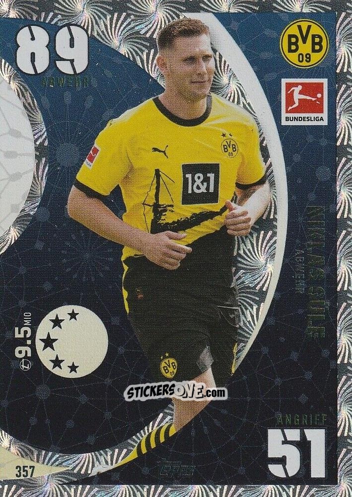 Sticker Niklas Süle - German Fussball Bundesliga 2023-2024. Match Attax
 n. 357 - Topps