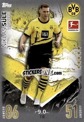 Sticker Niklas Süle - German Fussball Bundesliga 2023-2024. Match Attax
 - Topps