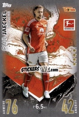 Sticker Paul Jaeckel - German Fussball Bundesliga 2023-2024. Match Attax
 - Topps