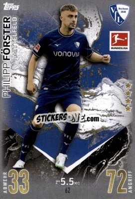 Sticker Philipp Förster - German Fussball Bundesliga 2023-2024. Match Attax
 - Topps