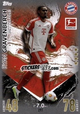 Sticker Ryan Gravenberch - German Fussball Bundesliga 2023-2024. Match Attax
 - Topps