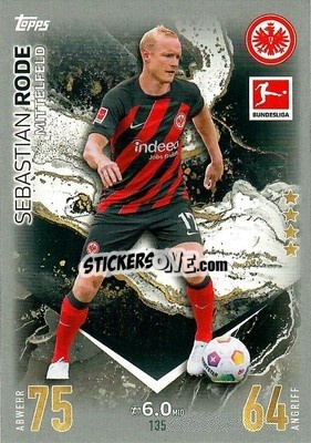 Sticker Sebastian Rode - German Fussball Bundesliga 2023-2024. Match Attax
 - Topps