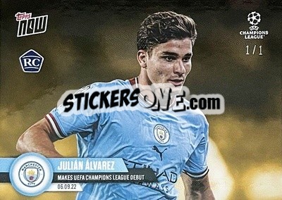 Sticker Julian Alvarez - Now UEFA Champions League 2022-2023 n. 7g - Topps
