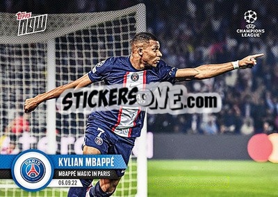 Sticker Kylian Mbappe - Now UEFA Champions League 2022-2023 n. 8 - Topps