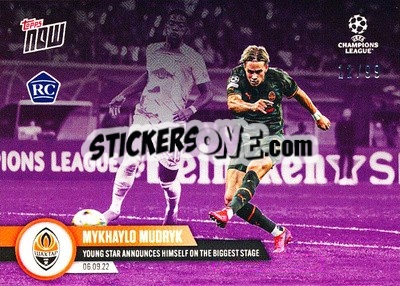 Sticker Mykhaylo Mudryk - Now UEFA Champions League 2022-2023 n. 11p - Topps