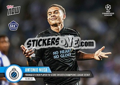 Sticker Antonio Nusa - Now UEFA Champions League 2022-2023 n. 20 - Topps