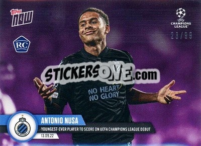 Sticker Antonio Nusa - Now UEFA Champions League 2022-2023 n. 20p - Topps