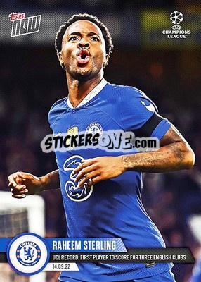 Sticker Raheem Sterling - Now UEFA Champions League 2022-2023 - Topps