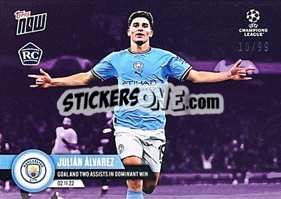 Sticker Julian Alvarez - Now UEFA Champions League 2022-2023 n. 65p - Topps