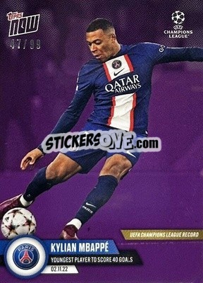 Sticker Kylian Mbappe - Now UEFA Champions League 2022-2023 - Topps