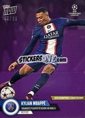 Sticker Kylian Mbappe - Now UEFA Champions League 2022-2023 n. 68p - Topps