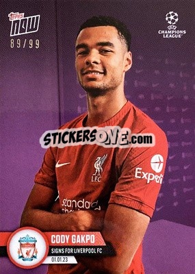 Sticker Cody Gakpo - Now UEFA Champions League 2022-2023 n. 69p - Topps