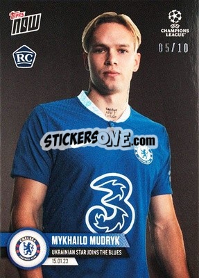 Sticker Mykhailo Mudryk - Now UEFA Champions League 2022-2023 n. 71b - Topps