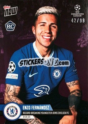 Sticker Enzo Fernandez - Now UEFA Champions League 2022-2023 n. 74p - Topps