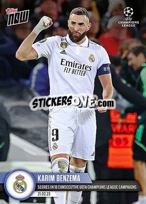 Sticker Karim Benzema - Now UEFA Champions League 2022-2023 n. 81 - Topps