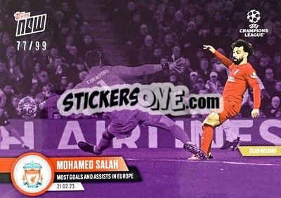 Sticker Mohamed Salah - Now UEFA Champions League 2022-2023 n. 82p - Topps