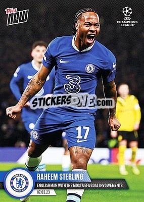Sticker Raheem Sterling - Now UEFA Champions League 2022-2023 n. 89 - Topps