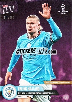 Sticker Erling Haaland - Now UEFA Champions League 2022-2023 n. 90p - Topps