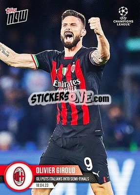 Sticker Olivier Giroud - Now UEFA Champions League 2022-2023 n. 98 - Topps