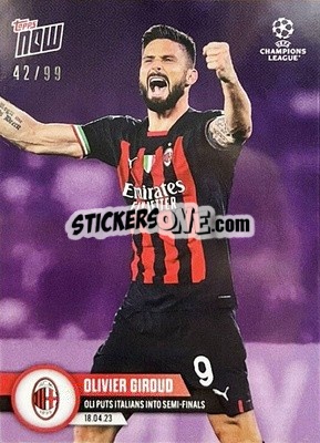Sticker Olivier Giroud - Now UEFA Champions League 2022-2023 n. 98p - Topps