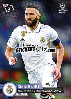 Sticker Karim Benzema - Now UEFA Champions League 2022-2023 n. 101 - Topps