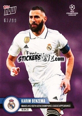Sticker Karim Benzema - Now UEFA Champions League 2022-2023 n. 101p - Topps