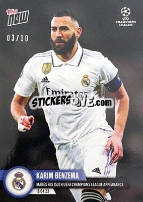 Sticker Karim Benzema - Now UEFA Champions League 2022-2023 n. 101b - Topps